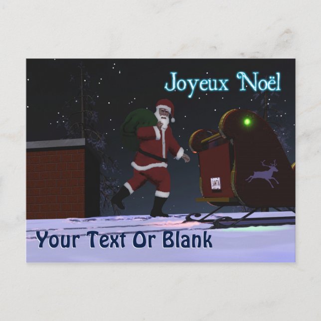 Cartes Pour Fêtes Annuelles Père Noël Sur Le Toit - Joyeux Noё L (Devant)