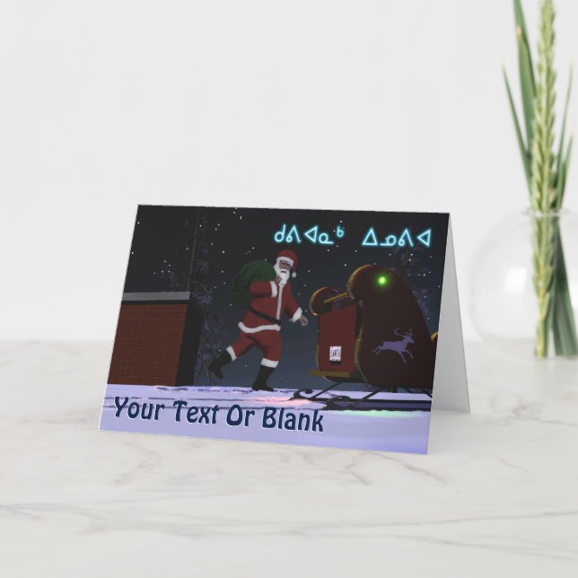 Cartes Pour Fêtes Annuelles Père Noël Sur Le Toit - Kuvianak Innovia (Devant)