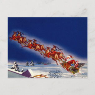 Cartes Pour Fêtes Annuelles père Noël sur son Sleigh