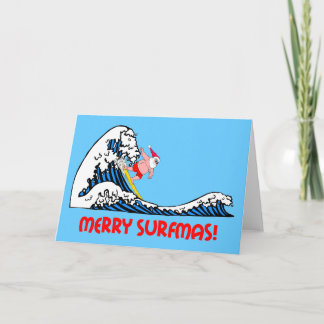 Cartes Pour Fêtes Annuelles Père Noël surfant