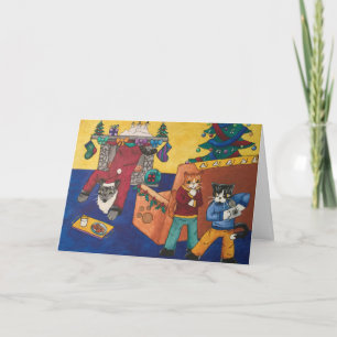 Cartes Pour Fêtes Annuelles Père Noël Surprise