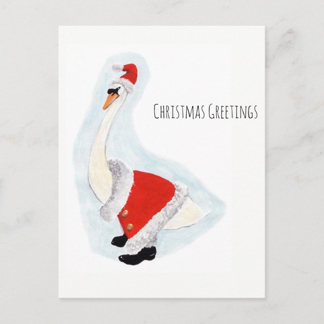 Cartes Pour Fêtes Annuelles Père Noël Swan : voeux de Noël (Devant)