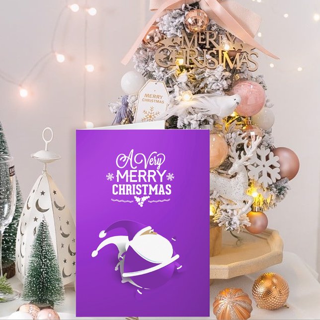 Cartes Pour Fêtes Annuelles Père Noël Très Joyeux Noël | Violet (Créateur téléchargé)