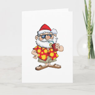 CARTES POUR FÊTES ANNUELLES PÈRE NOËL TROPICAL