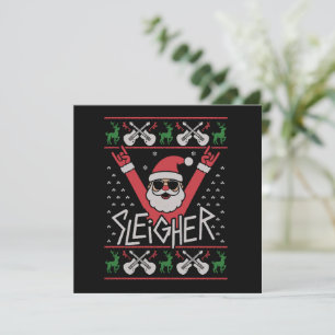 Cartes Pour Fêtes Annuelles Père Noël tueur de Noël Rock n Roll Sweat hideux