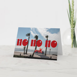 Cartes Pour Fêtes Annuelles Père Noël Vacances sur la plage Ho Ho