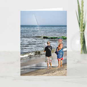 Cartes Pour Fêtes Annuelles Père Noël vérifiant Rehoboth Fisher… - Customisé