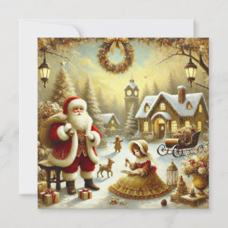Cartes Pour Fêtes Annuelles Père Noël victorien
