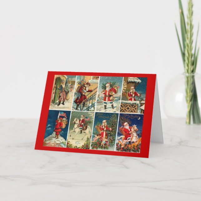 Cartes Pour Fêtes Annuelles Père Noël victorien (Devant)