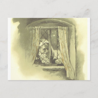 Cartes Pour Fêtes Annuelles Père Noël victorien ancien à la fenêtre