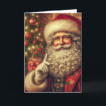 Cartes Pour Fêtes Annuelles Père Noël victorienne<br><div class="desc">Père victorien Noël avec arbre et cadeaux</div>