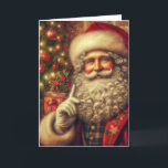 Cartes Pour Fêtes Annuelles Père Noël victorienne<br><div class="desc">Père victorien Noël avec arbre et cadeaux</div>