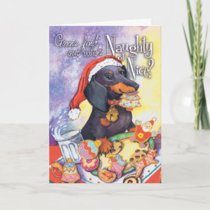 Cartes Pour Fêtes Annuelles Père Noël vilain Doxie