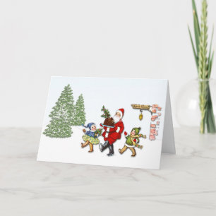 Cartes Pour Fêtes Annuelles Père Noël Vintage