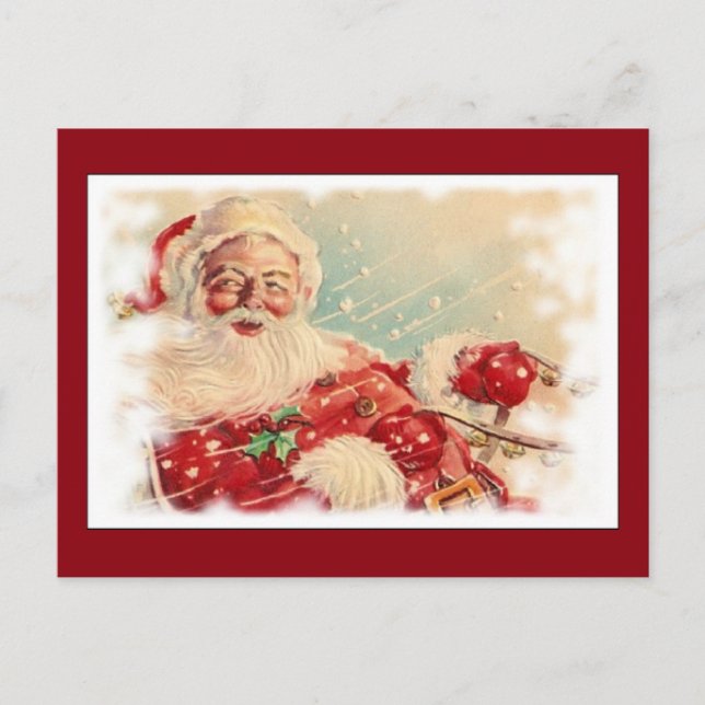 Cartes Pour Fêtes Annuelles Père Noël vintage (Devant)