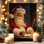 Cartes Pour Fêtes Annuelles Père Noël vintage au bureau de Noël<br><div class="desc">Capturez la magie de la saison des fêtes avec notre carte de Noël "Père Noël vintage à son bureau" ! Cette carte enchanteresse présente une illustration magnifiquement détaillée du Père Noël à son bureau, écrivant des lettres à la lumière des bougies, entouré de décorations festives. Parfaite pour envoyer des vœux...</div>