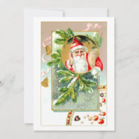 Père Noël vintage avec des cures et du pin couvert