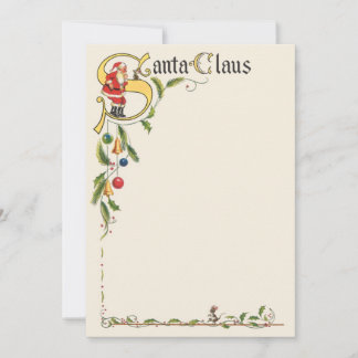 Cartes Pour Fêtes Annuelles Père Noël vintage, bordure décorative de Noël