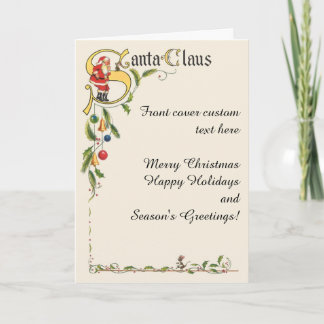 Cartes Pour Fêtes Annuelles Père Noël vintage, bordure décorative de Noël
