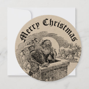Cartes Pour Fêtes Annuelles Père Noël vintage de Noël 