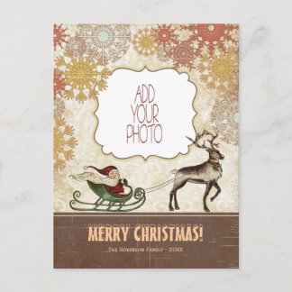 Cartes Pour Fêtes Annuelles Père Noël vintage et renne