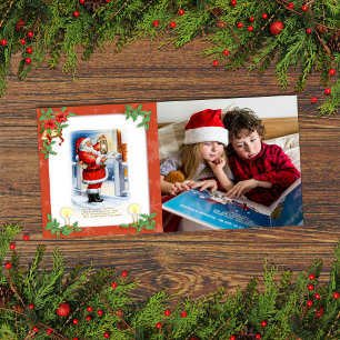 Cartes Pour Fêtes Annuelles Père Noël Vintage Photo personnalisée 