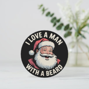 Cartes Pour Fêtes Annuelles Père Noël Vintage Rétro J'aime Un Homme Avec Une B