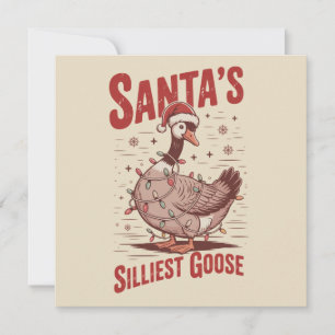 Cartes Pour Fêtes Annuelles Père Noël vintage Silliest Goose Funny Noël 90s