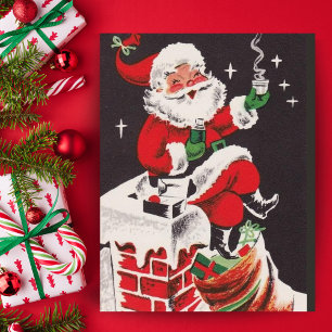 Cartes Pour Fêtes Annuelles Père Noël vintage sur Chimney Vintage Custom Chris