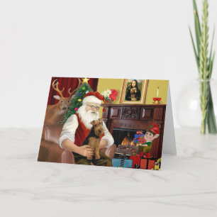 Cartes Pour Fêtes Annuelles Père Noël Welsh Terrier