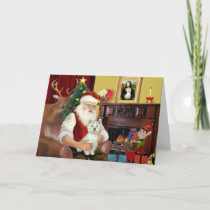 Cartes Pour Fêtes Annuelles Père Noël West Highland Terrier