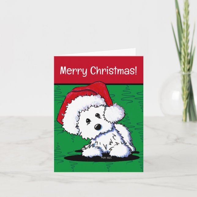 Cartes Pour Fêtes Annuelles Père Noël Westie Christmas (Devant)