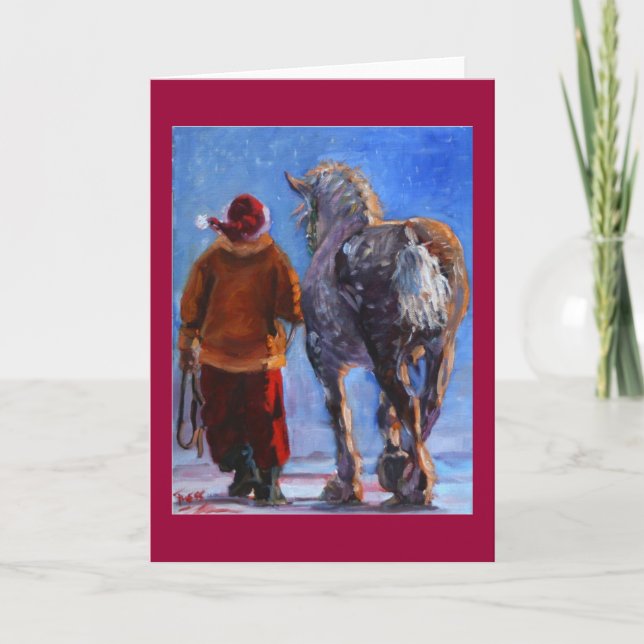 Cartes Pour Fêtes Annuelles Père Noël Wheeler avec bordure rouge (Devant)