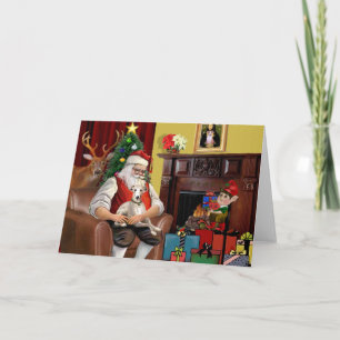 Cartes Pour Fêtes Annuelles père Noël Whippet