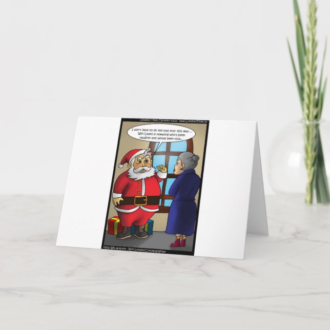 Cartes Pour Fêtes Annuelles Père Noël & Wiki Leaks Drôle Cadeaux Tee - shirts  (Devant)