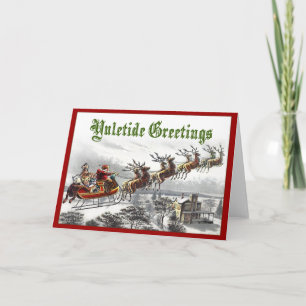 Cartes Pour Fêtes Annuelles père Noël Yuletide Salutations