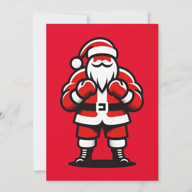 Cartes Pour Fêtes Annuelles Père Noël's Festive Fight Night - Funny Holiday Bo (Devant)