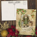 Cartes Pour Fêtes Annuelles Père victorien Noël Ephémère florale<br><div class="desc">Richement élégante composition de Noël avec vieux monde vert robed Père Noël encadré par vintage saint,  roses,  roses de chien et pin avec orné or fleurit sur arrière - plan sépia en détresse.</div>