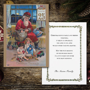 Cartes Pour Fêtes Annuelles Père vintage Noël avec enfants