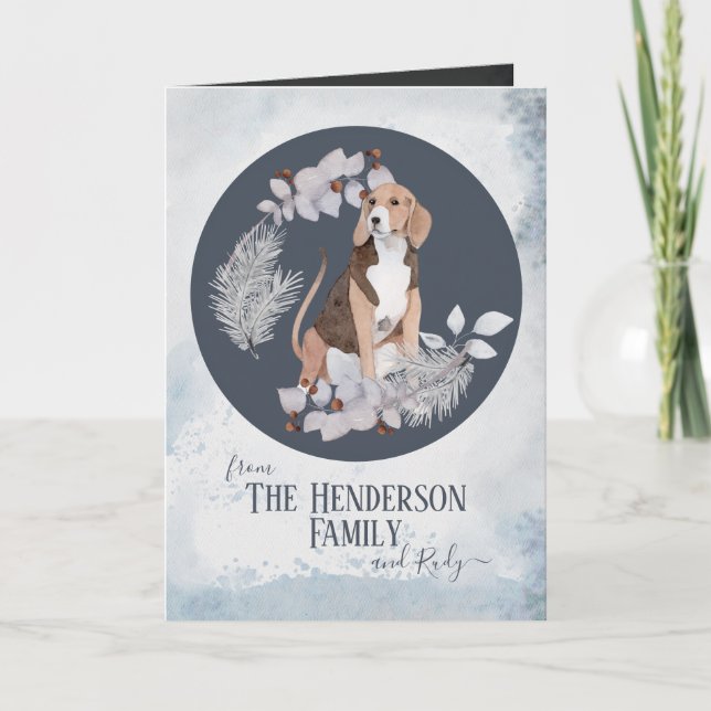 Cartes Pour Fêtes Annuelles Personalized American Foxhound Christmas (Devant)