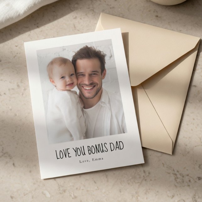 Cartes Pour Fêtes Annuelles Personalized Bonus Dad Photo Card | Custom Gift (Créateur téléchargé)