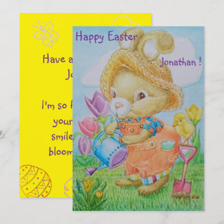 Cartes Pour Fêtes Annuelles Personalized Children's Easter Greeting Card 