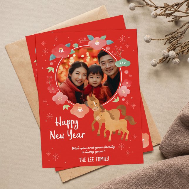 Cartes Pour Fêtes Annuelles Personalized Chinese New Year Year Of Horse 2026 (Créateur téléchargé)