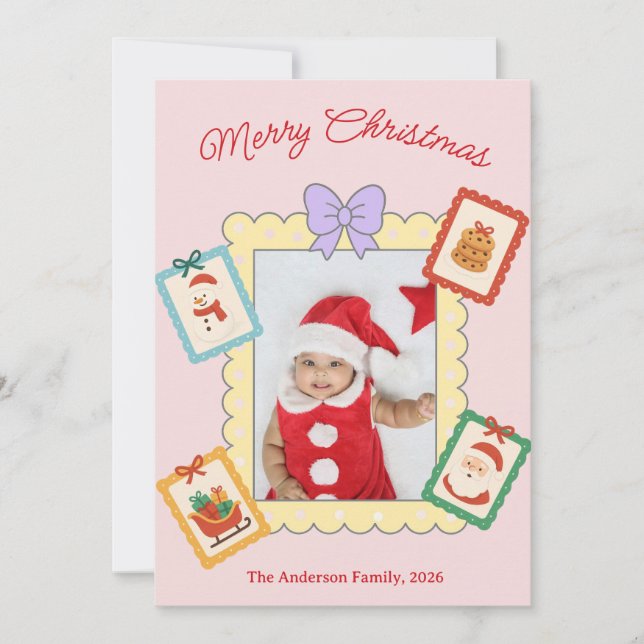 Cartes Pour Fêtes Annuelles Personalized Cute Christmas Photo Collage  (Devant)