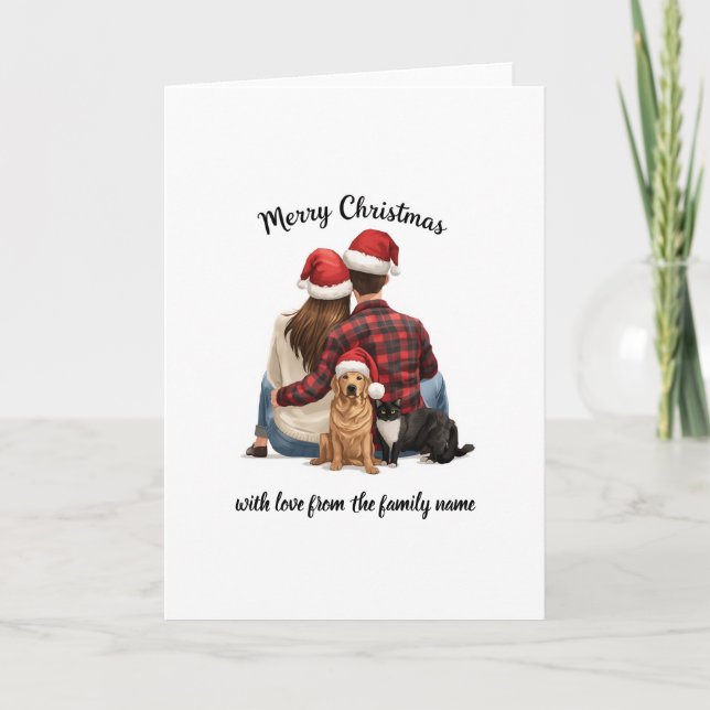 Cartes Pour Fêtes Annuelles Personalized Family Christmas 2025 (Devant)