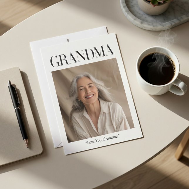 Cartes Pour Fêtes Annuelles Personalized Grandma Photo Card | Love You Grandma (Créateur téléchargé)