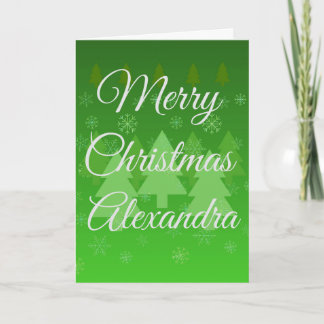 Cartes Pour Fêtes Annuelles Personalized Green Folded Christmas Card