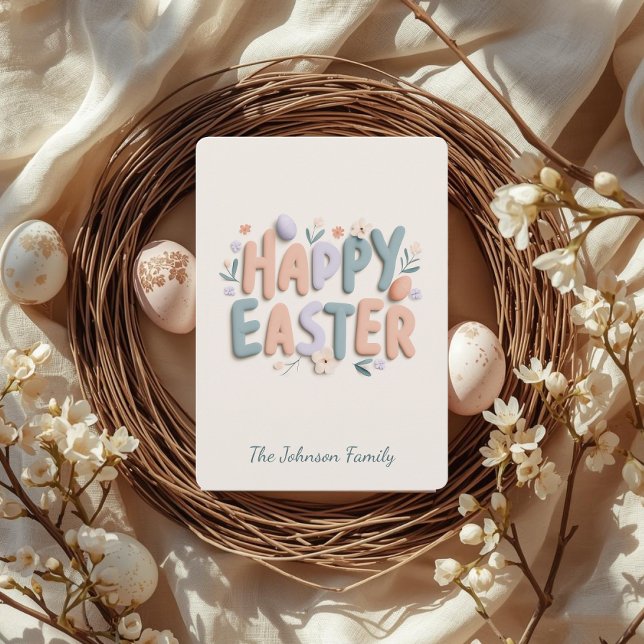 Cartes Pour Fêtes Annuelles Personalized Happy Easter Family Greeting Card (Créateur téléchargé)