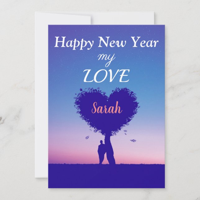 Cartes Pour Fêtes Annuelles Personalized Happy New Year Love card (Devant)