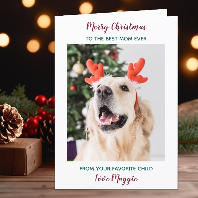 Cartes Pour Fêtes Annuelles Personalized Merry Christmas Dog Mom Pet Photo (Créateur téléchargé)